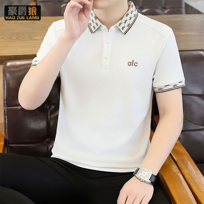 13469908.短袖男士polo衫休闲高端刺绣翻领t恤男款透气夏装半袖体恤
