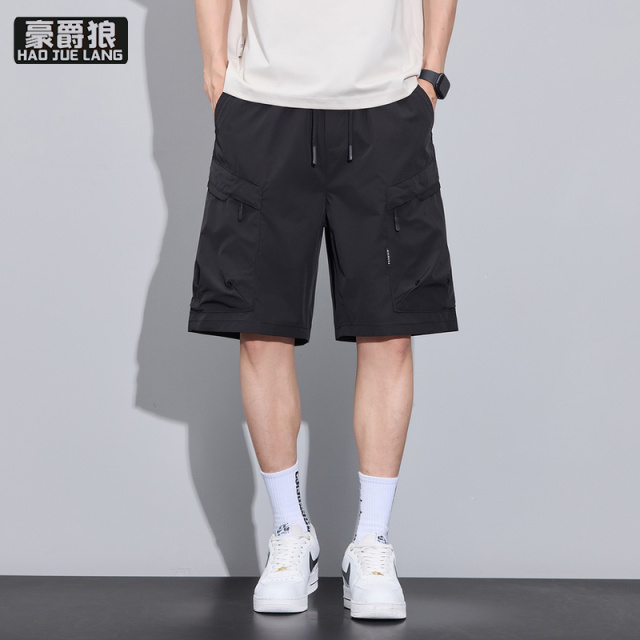 13469943.夏季男装中腰工装短裤潮流百搭男士休闲工装直筒短裤户外松紧裤
