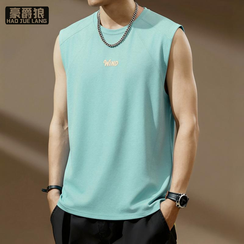 13469937.冰丝速干背心夏季新款男士时尚潮流百搭休闲运动无袖t恤男装上衣