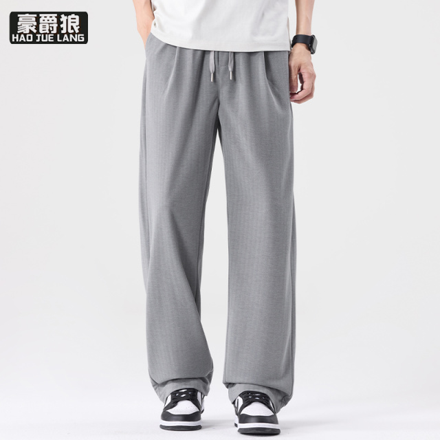13469930.冰感星空纹休闲裤男夏季冰丝薄款透气运动裤宽松直筒抗皱长裤