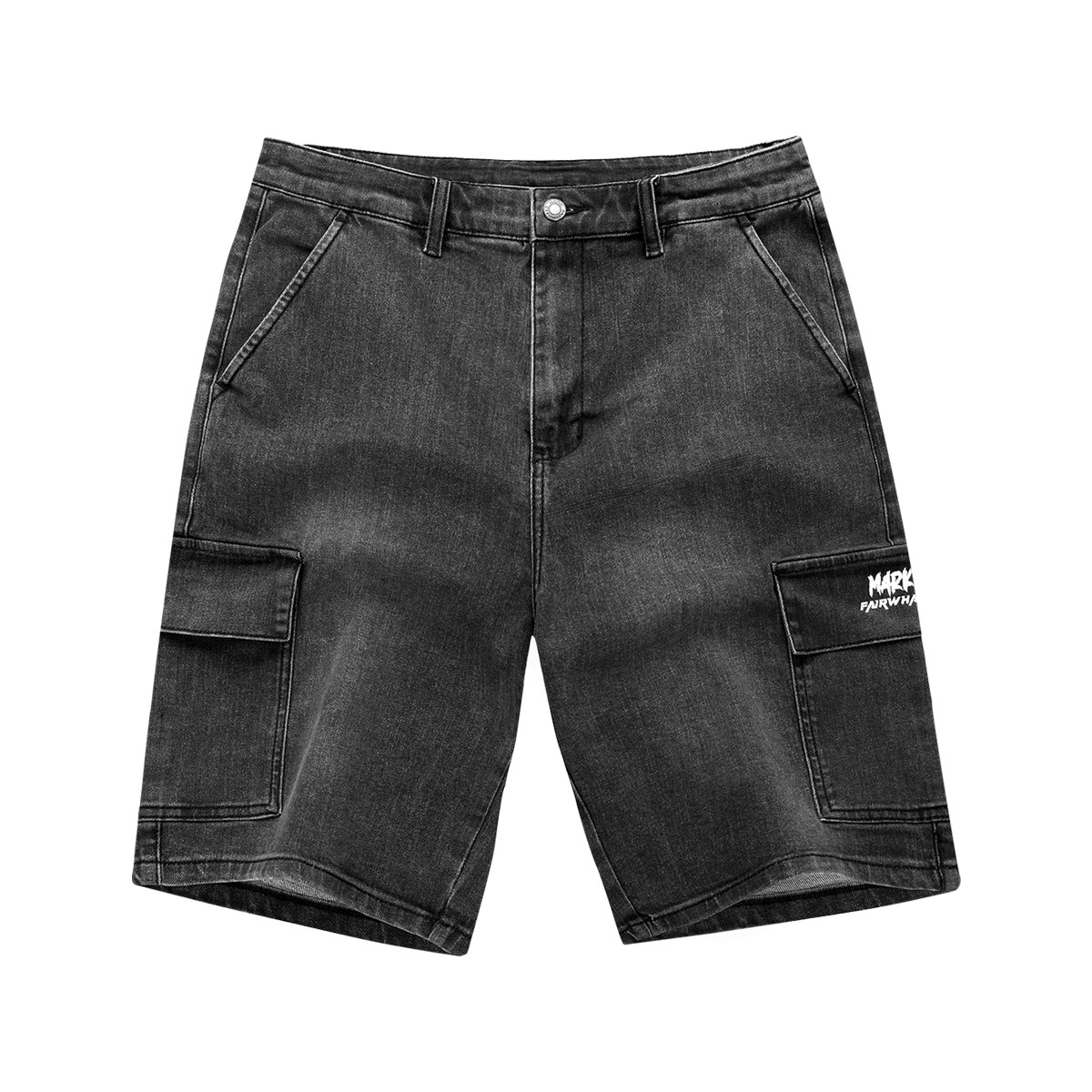13478312.【新潮工装口袋】夏季宽松亲肤休闲水洗男士牛仔短裤