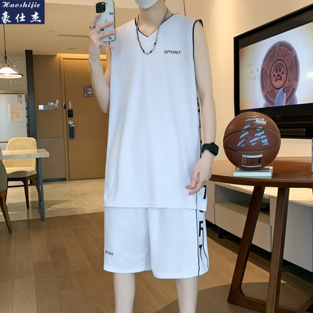 13478514.《休闲时尚》夏季篮球服冰丝速干透气无袖训练跑步运动服休闲套装