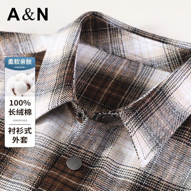 13481510.【100%长绒棉】春季时尚休闲长袖衬衫男青年宽松上衣外套