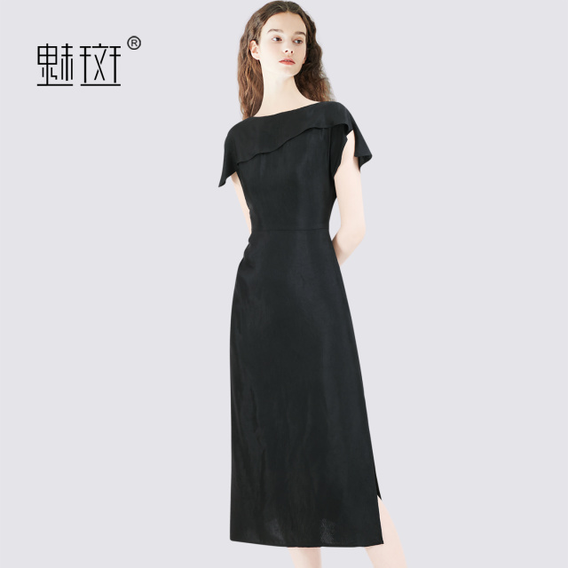 13480549.魅斑修身连衣裙小黑裙