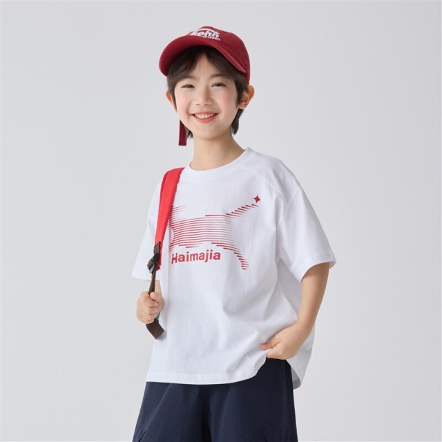 13692894.海妈家童装男童短袖T恤夏季2026新款儿童10A抗菌轻薄打底上衣