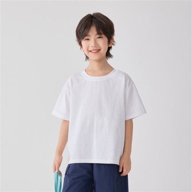 13692881.【三防全能T】海妈家男童100%棉T恤防晒UPF50+夏季2026新款儿童纯色上衣短袖