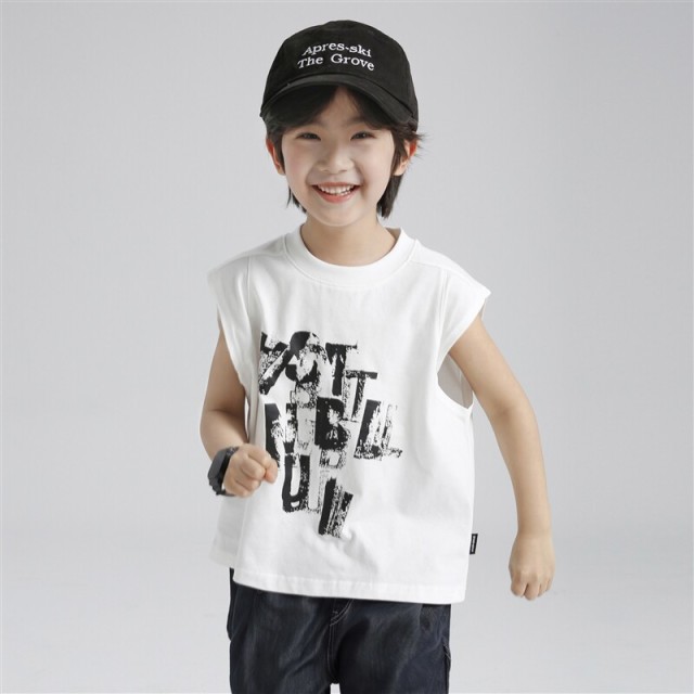13692917.海妈家男童纯棉背心夏季2026新款儿童上衣洋气无袖T恤夏装童装潮