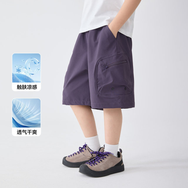 13692365.海妈家男童山系工装短裤夏装2026新款儿童透气休闲五分裤