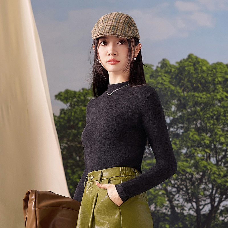 13715659.i.t:CHOCOOLATE秋冬季高领百搭保暖上衣女士打底衫