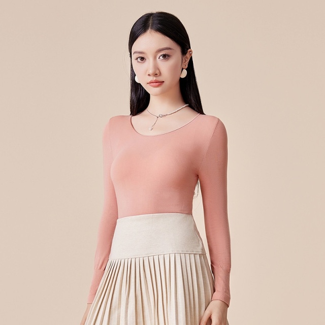 13715653.CHOCOOLATE秋冬季新款基础打底轻暖百搭秋衣上衣女士打底衫