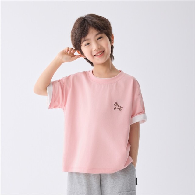 13692364.海妈家男童短袖T恤夏装2026新款男孩薄款半袖打底衫儿童凉感上衣