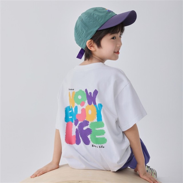 13692888.海妈家男童冰瓷棉印花短袖T恤儿童半袖夏装2026新款男孩夏季中大童上衣