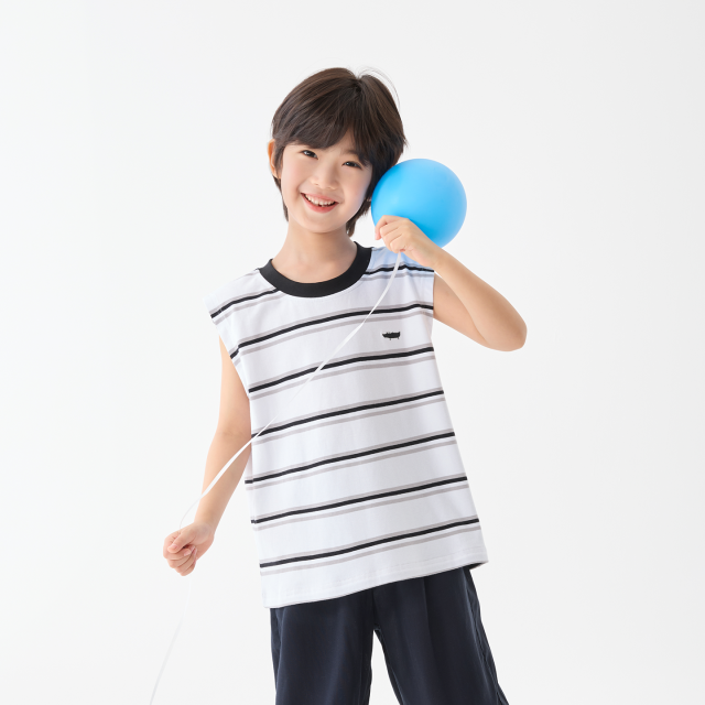 13692358.海妈家童装男童背心夏薄款2026新款儿童条纹无袖上衣中大童夏装潮