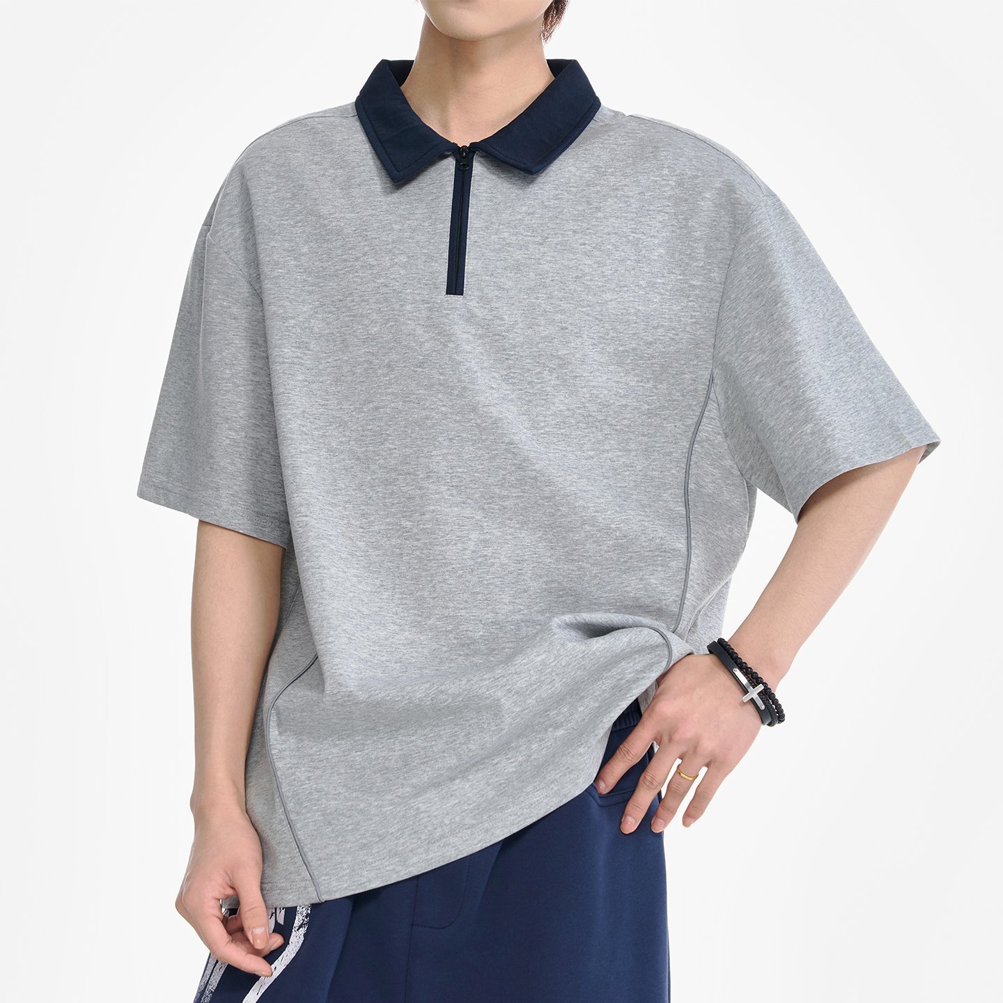 13491027.淘贝鼠夏季上新男式运动风翻领潮流短袖T恤【淘贝鼠男装XJ】