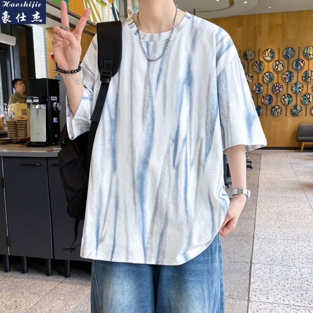 13491270.《百搭潮流》夏季新款短袖男潮流宽松青少年圆领半袖T恤