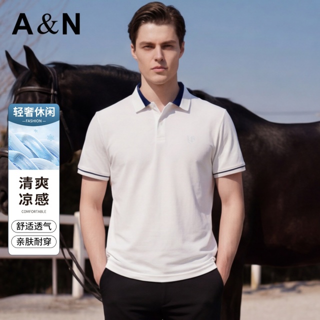 13491205.【抗静电&凉感透气】舒适百搭休闲Polo衫男夏季时尚品牌T恤