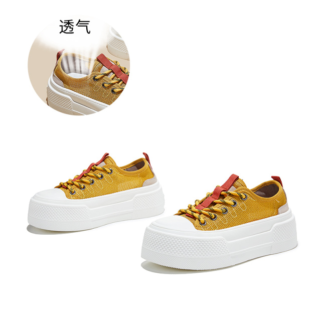 13493313.墨斯本磨砂牛皮厚底板鞋新款舒适轻便运动百搭休闲女鞋12919