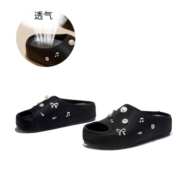 13493269.墨斯本厚底轻便外穿水钻拖鞋新款时尚百搭休闲女鞋12926