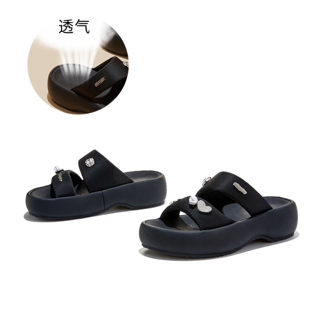 13493271.墨斯本吸膜大底水钻外穿拖鞋新款轻便百搭休闲女鞋12928