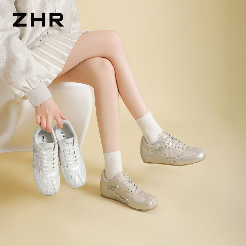 13496772.【ZHR则则】薄底德训鞋方头系带厚底女鞋[超纤+格利特]