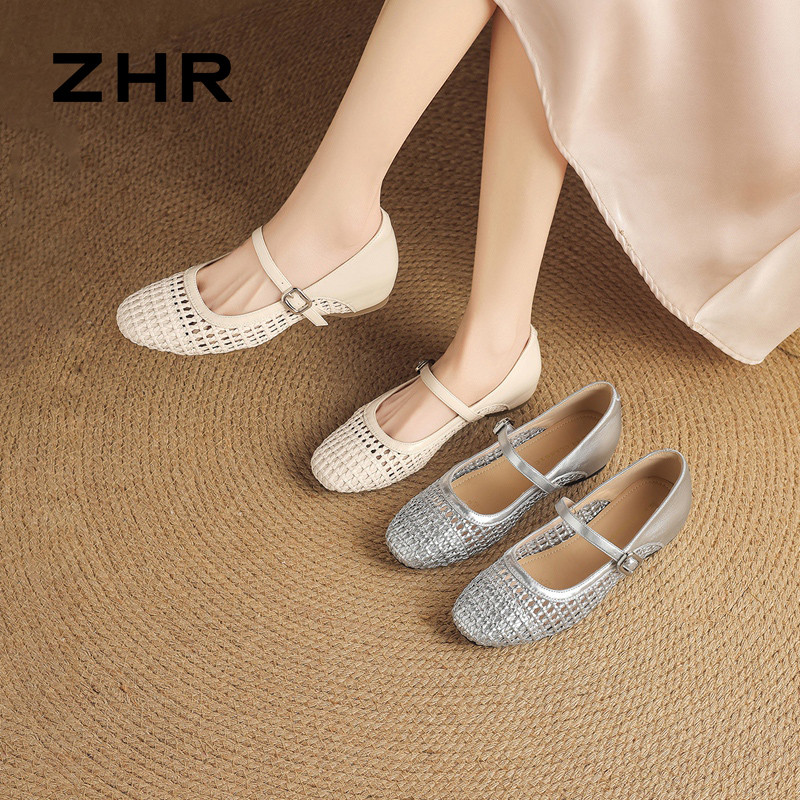 13496741.【ZHR则则】平底玛丽珍鞋圆头搭扣厚底女鞋[PU]