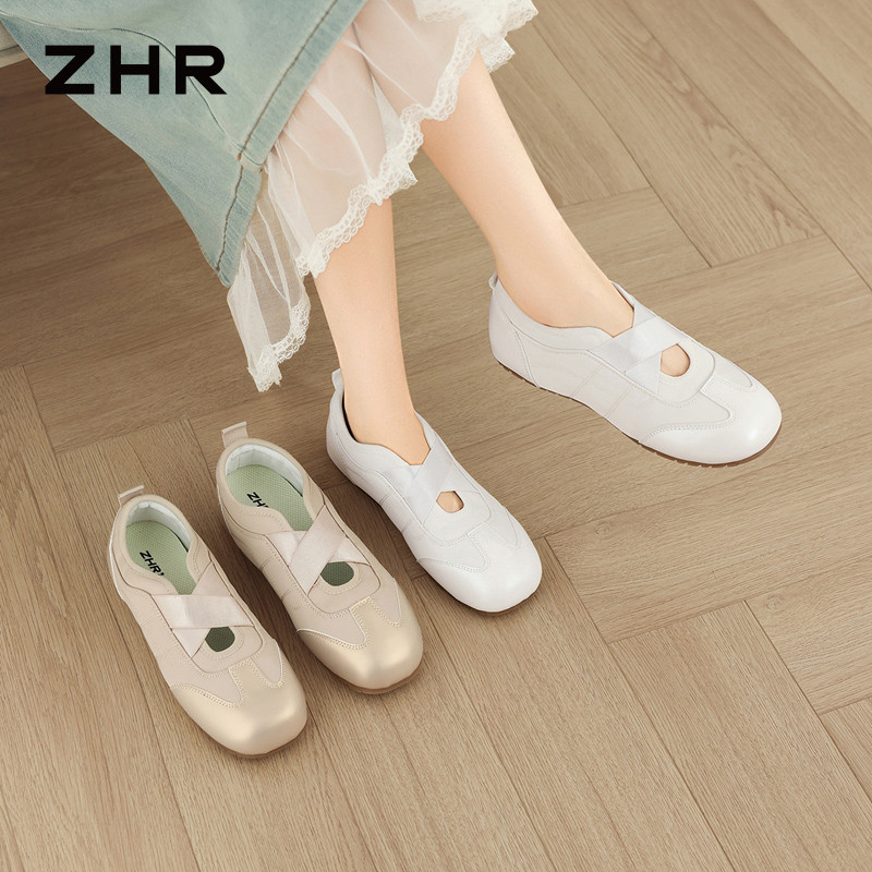 13496694.【ZHR则则】运动玛丽珍鞋方头套脚平底女鞋[PU+牛津布]