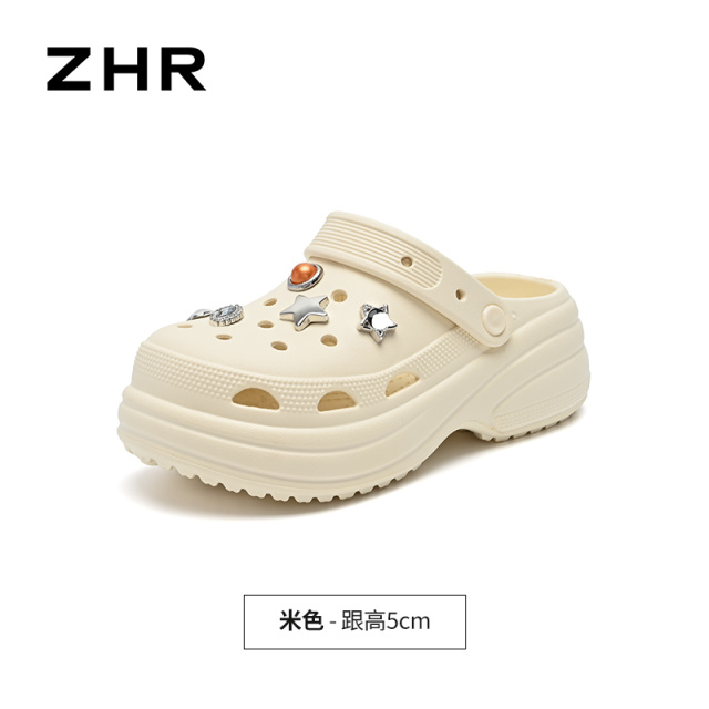 13497156.【ZHR则则】洞洞鞋圆头套脚厚底女鞋[EVA]