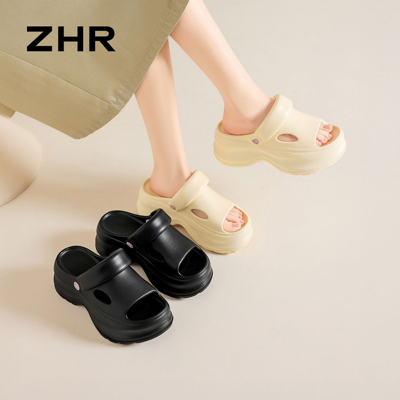 13496863.【ZHR则则】洞洞鞋露趾套脚厚底女鞋[EVA]