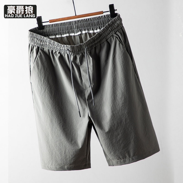 13502812.冰丝男士短裤夏季薄款弹力新款中年爸爸夏装宽松休闲五分裤子