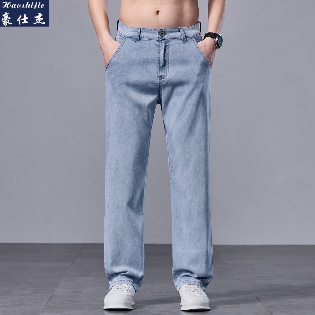 13506228.《简约时尚》春夏天百搭潮流男士牛仔裤休闲直筒裤子