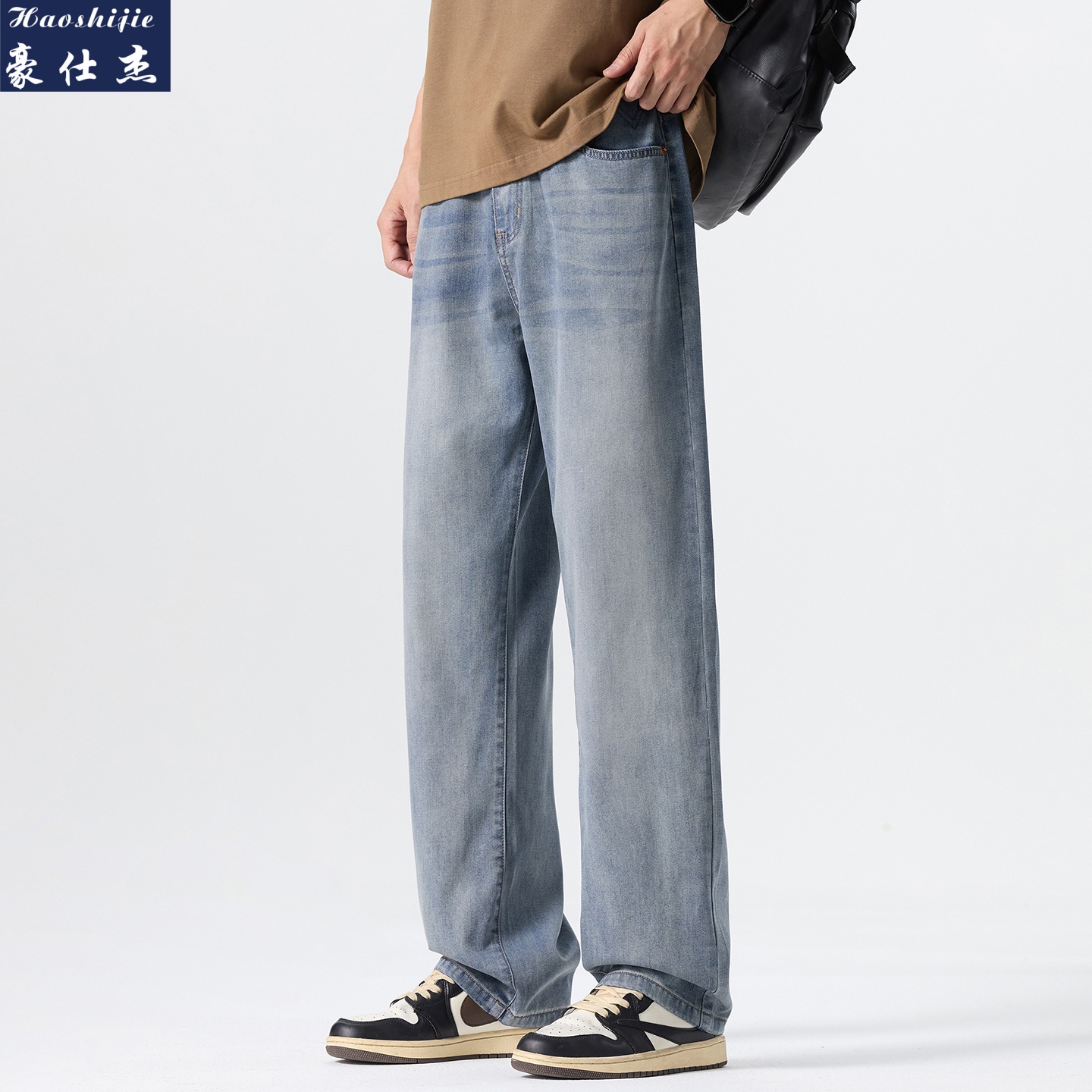 13506225.《柔软舒适》春夏天百搭潮流男士牛仔裤休闲直筒裤子