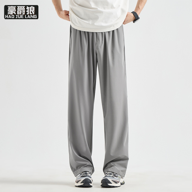 13502829.冰丝速干休闲裤男款舒适夏季薄款直筒长裤运动健身垂感长裤子