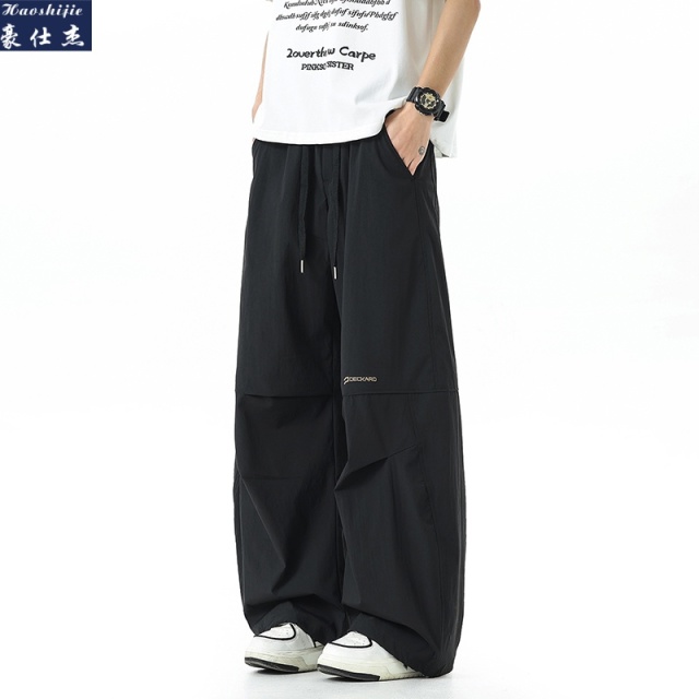 13502737.《百搭潮流》夏季新款青少年工装直筒百搭休闲裤弯刀裤子