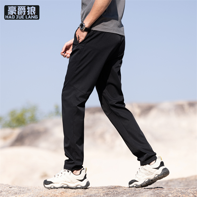 13502815.新款中青年男士休闲裤宽松百搭潮流简约日常休闲透气爸爸裤子