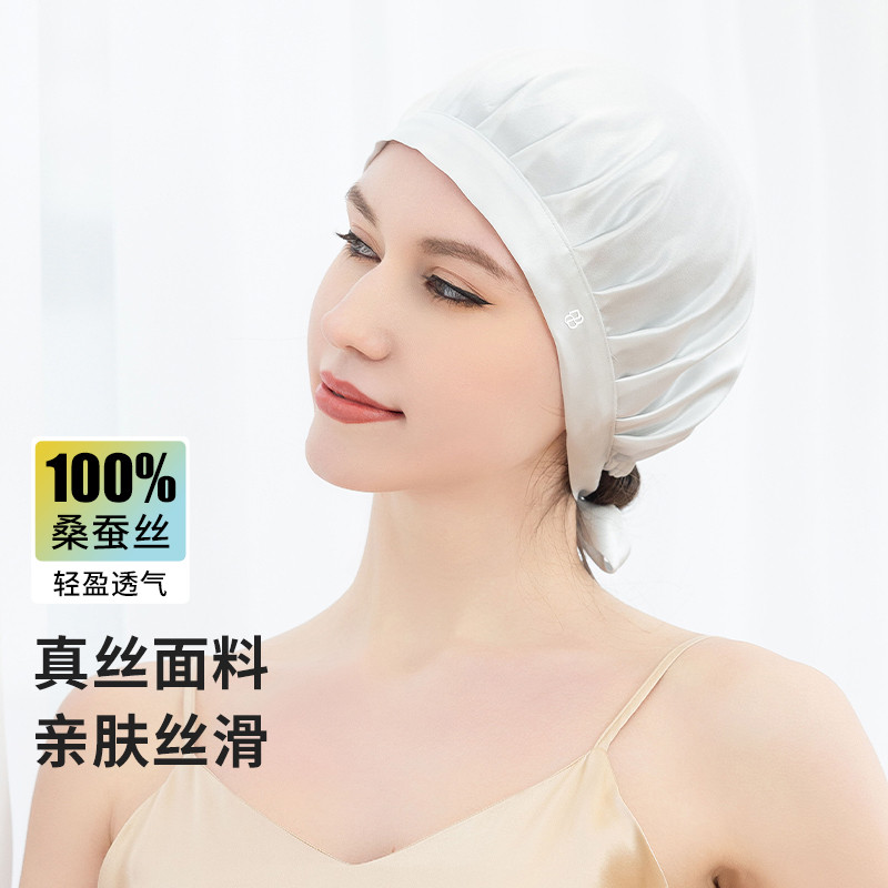 13532454.【100%桑蚕丝】真丝月子帽产后防风产妇孕妇头巾帽
