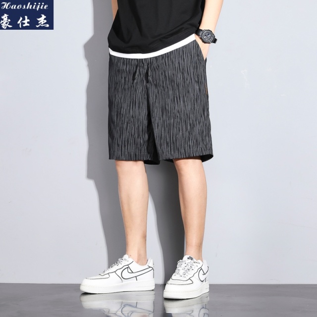 13502738.《百搭潮流》夏季爆款宽松五分短裤男舒适百搭冰丝高弹垂感中裤