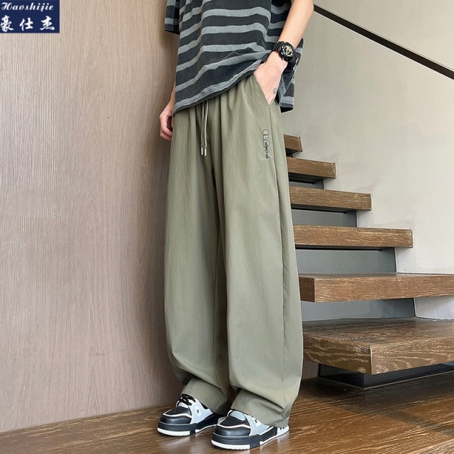 13502739.《简约时尚》夏季新款青少年工装直筒透气百搭休闲裤弯刀裤子