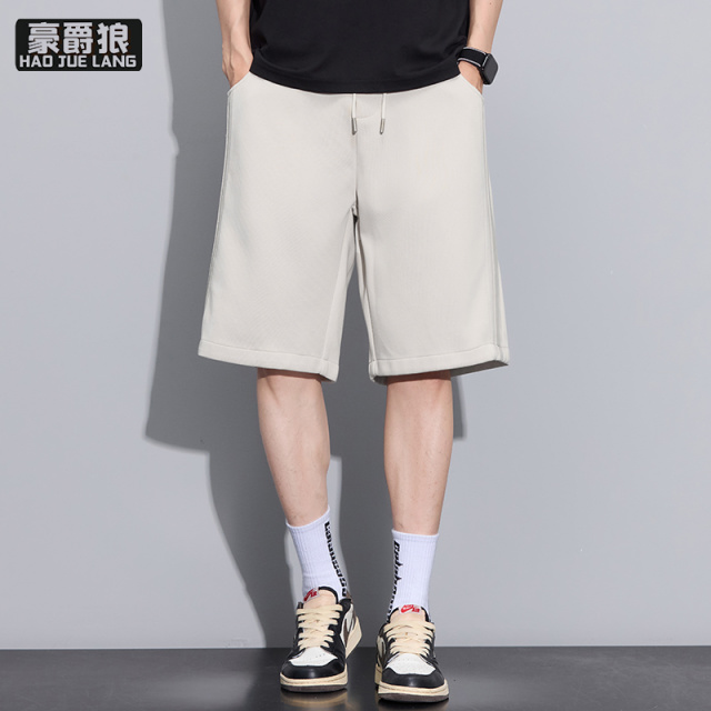 13502826.休闲短裤男夏季新款薄款凉感透气宽松纯色潮流五分裤