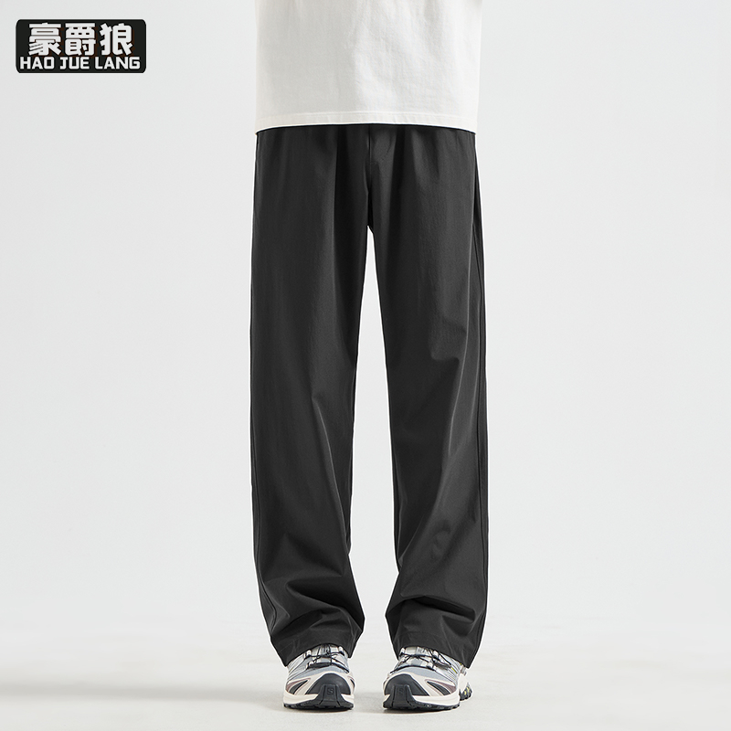 13502829.冰丝速干休闲裤男款舒适夏季薄款直筒长裤运动健身垂感长裤子
