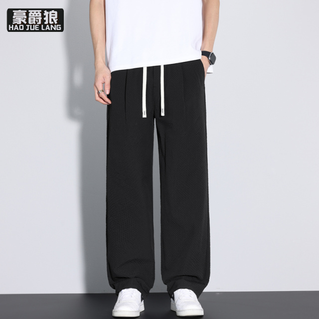 13502828.休闲裤男士舒适新宽松薄款百搭直筒透气速干通勤户外弯刀长裤