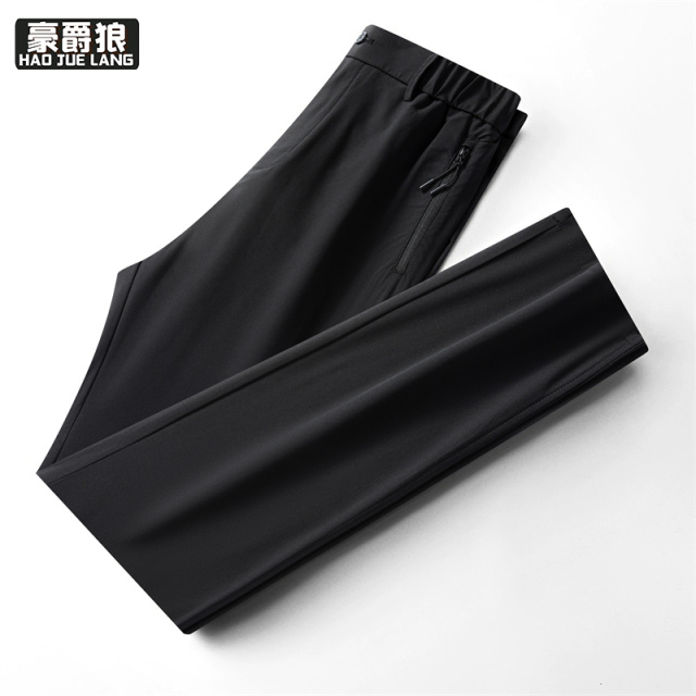 13502764.男士直筒休闲裤舒适夏季薄款宽松运动裤时尚百搭抗皱工装长裤
