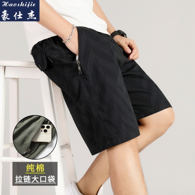 13504068.《时髦休闲》夏季新款男士宽松时髦百搭大码休闲裤工装裤沙滩裤短裤