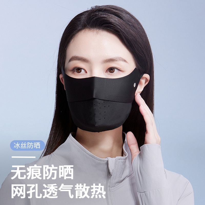 13512873.【防紫外线】防晒口罩女士透气呼吸孔护眼角面罩