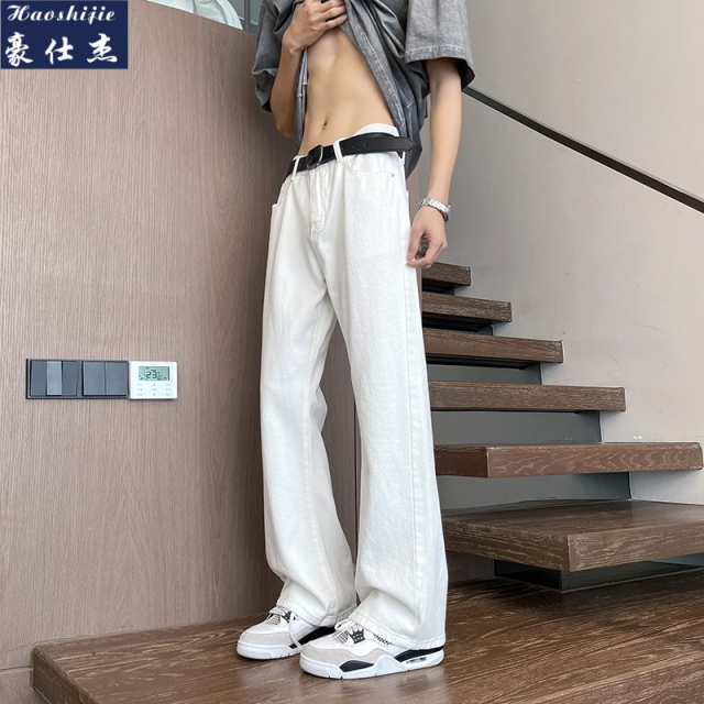 13510995.《时髦酷飒》春夏秋男士宽松微喇牛仔裤