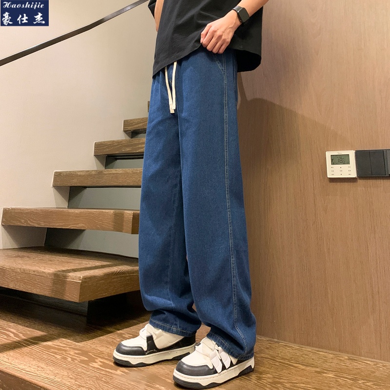 13510996.《潮流时尚》春夏秋新款青少年男士休闲宽松直筒阔腿牛仔裤
