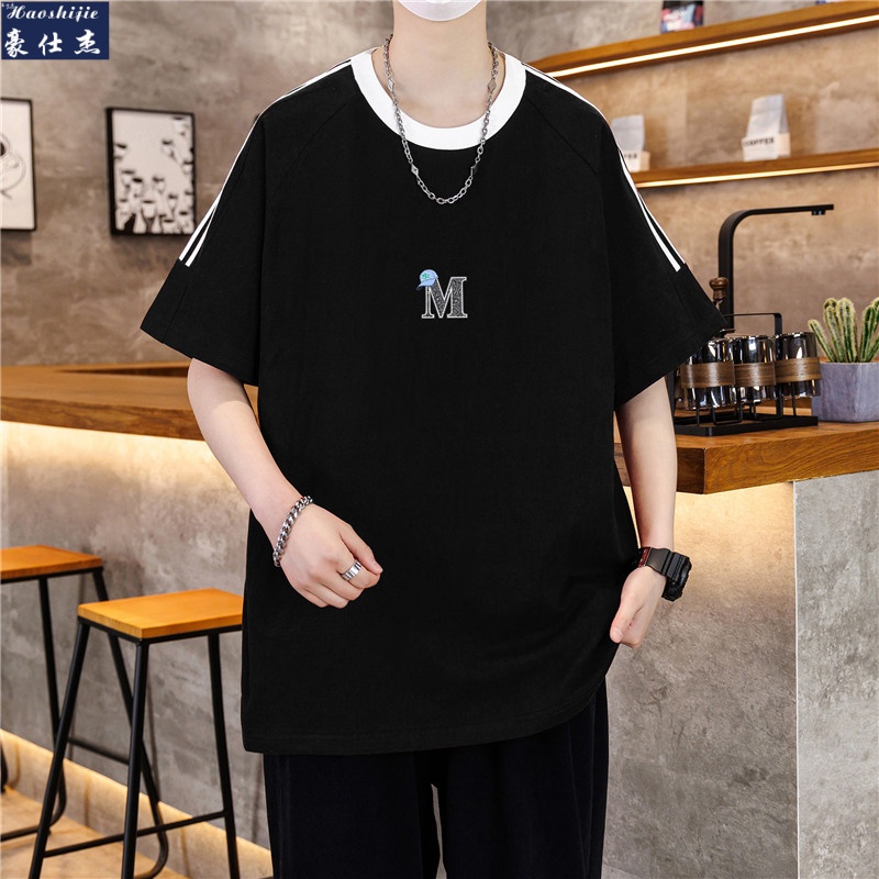 13512831.青少年纯棉搭时尚潮流休闲短袖T恤夏季男百青春帅