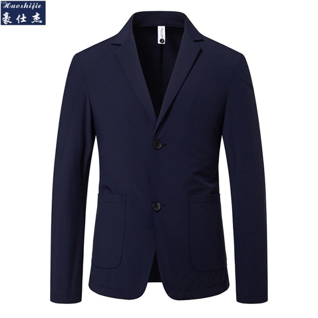 13516160.薄款冰丝防晒西装商务休闲西装男士西服外套双扣纯色凉感春夏季
