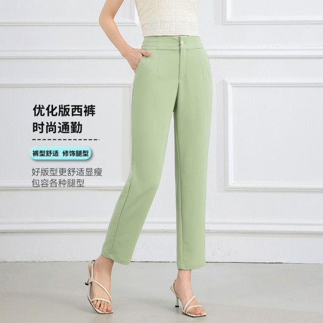 13520009.【超值福利】版西裤夏季高腰显瘦纯色薄款气质通勤女式休闲裤