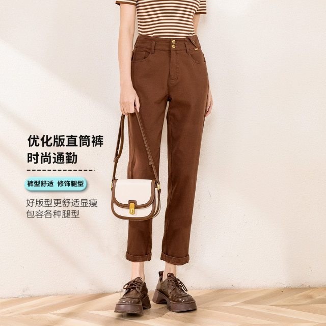 13521554.【后腰松紧哈伦裤】夏季时尚休闲简约百搭女式牛仔裤