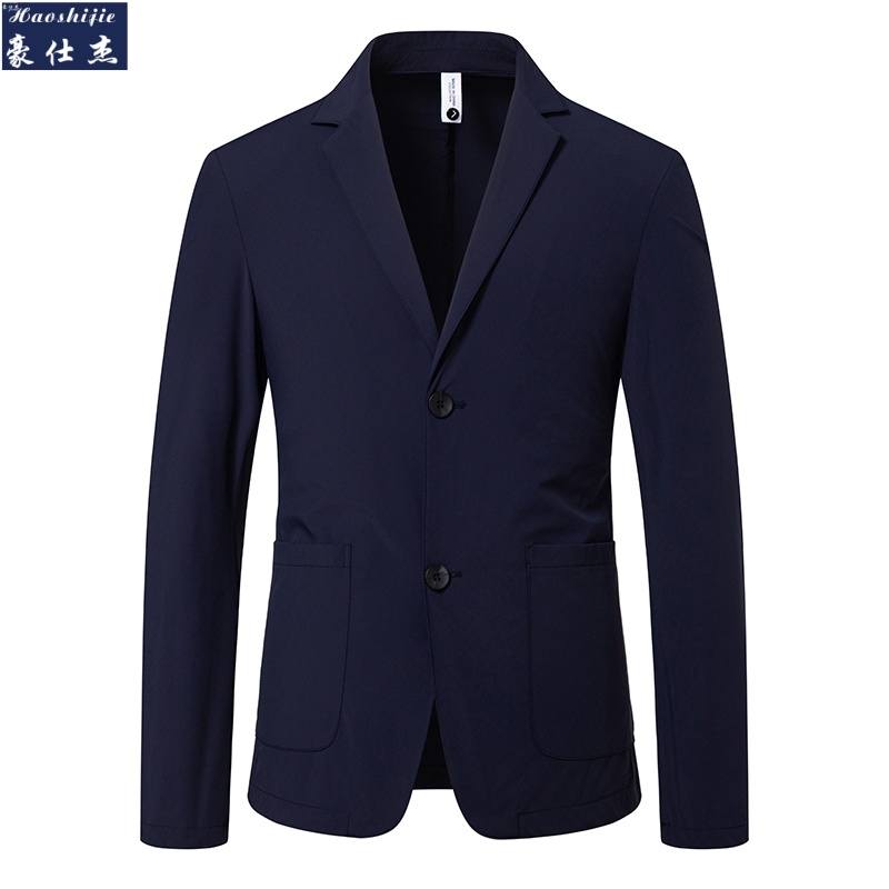 13516160.薄款冰丝防晒西装商务休闲西装男士西服外套双扣纯色凉感春夏季